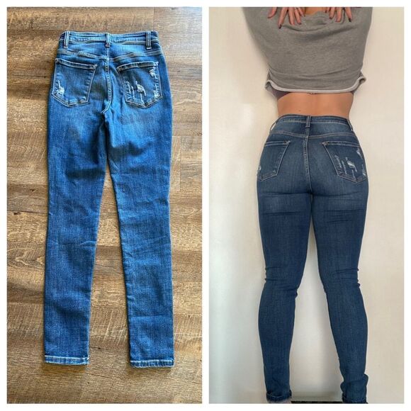 KanCan High Rise Jeans Ripped Festival 27 Stretch Distressed - Picture 5 of 10